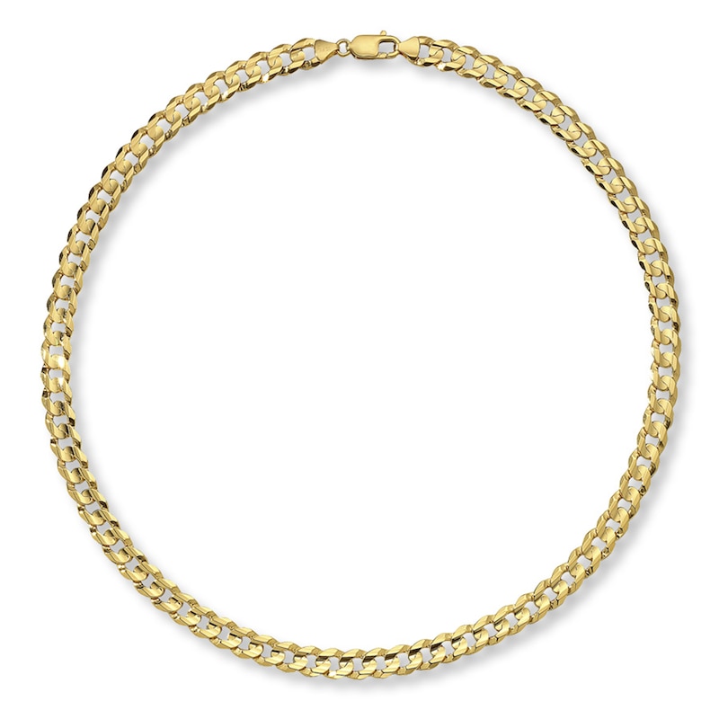 Main Image 2 of Curb Link Chain Solid 10K Yellow Gold 22&quot;