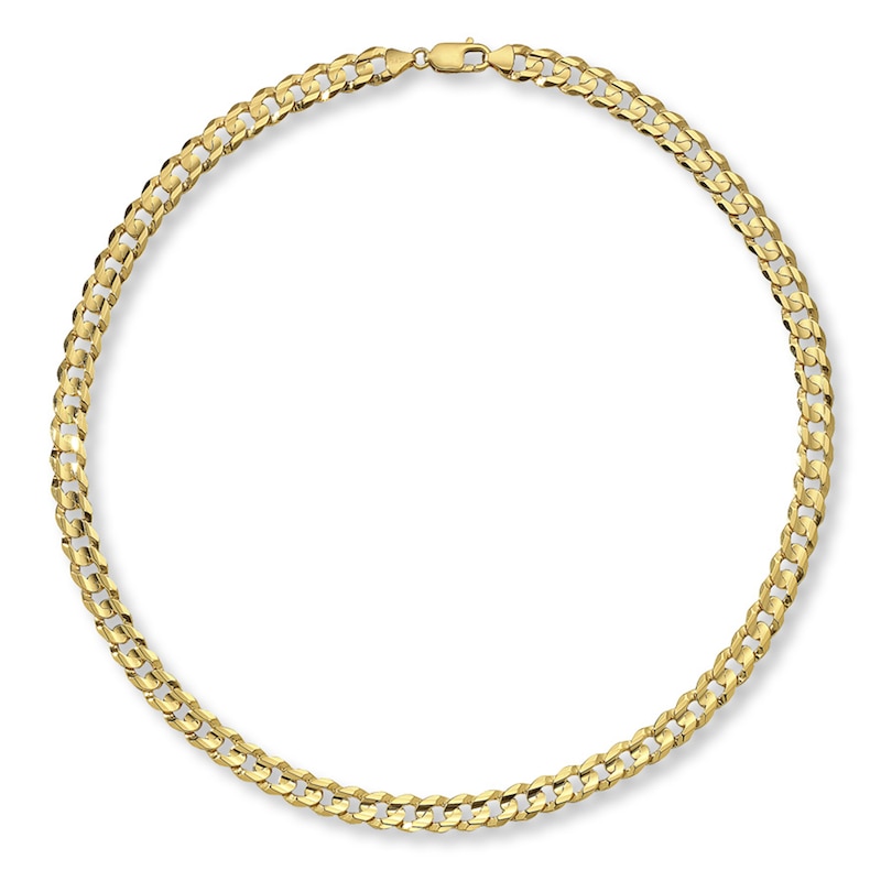 Solid Curb Link Chain 10K Yellow Gold 22"