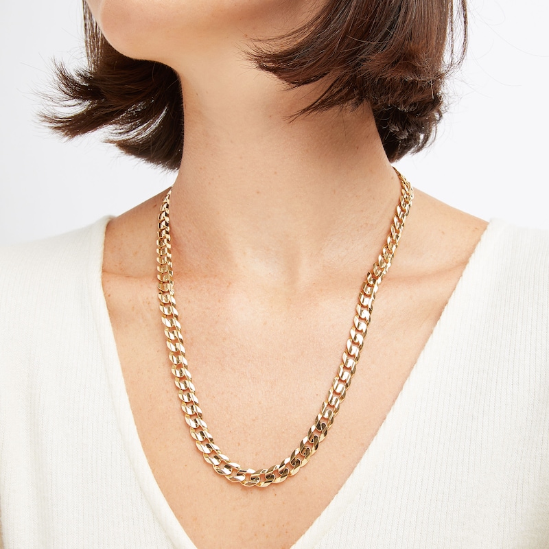 Main Image 3 of Curb Link Chain Solid 10K Yellow Gold 22&quot;
