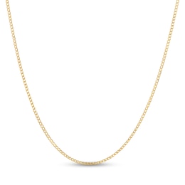 Curb Chain Necklace Solid 14K Yellow Gold 20"