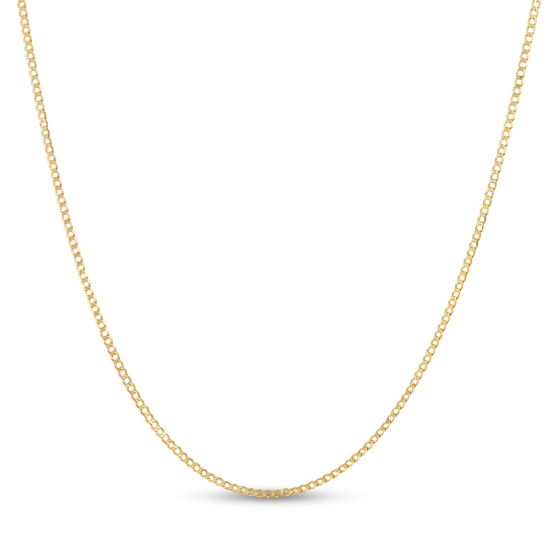 Main Image 1 of Curb Chain Necklace Solid 14K Yellow Gold 20&quot;