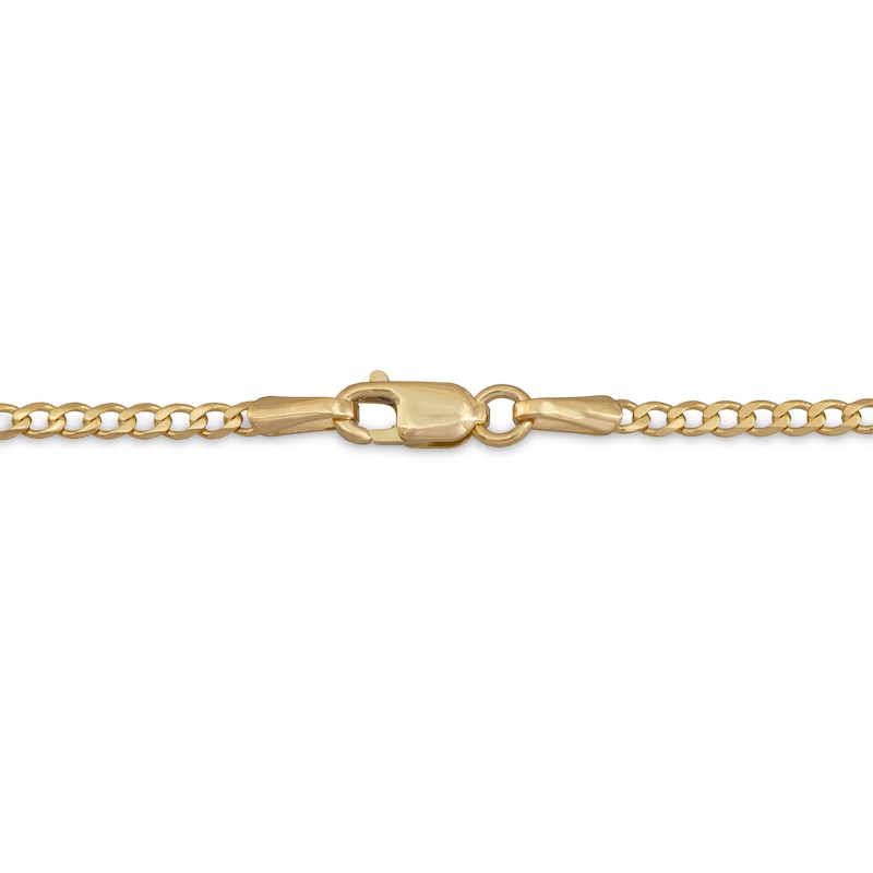 Solid Curb Chain Necklace 14K Yellow Gold 20"