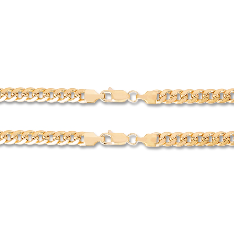 Main Image 3 of Hollow Curb Chain Necklace & Bracelet Set 10K Yellow Gold