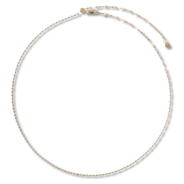 Adjustable Mirror Chain Necklace Solid 14K Yellow Gold 20"