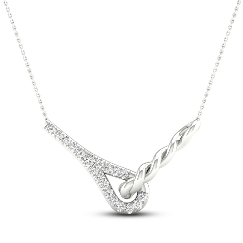 Main Image 1 of Love + Be Loved Diamond Necklace 1/6 ct tw 10K White Gold 18&quot;