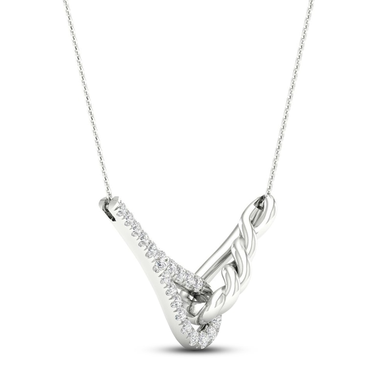 Love + Be Loved Diamond Necklace 1/6 ct tw 10K White Gold 18"