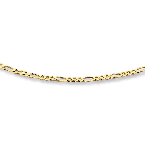 Figaro Link Chain Solid 14K Yellow Gold 20"