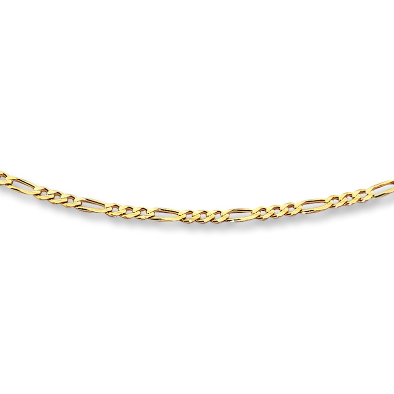 Solid Figaro Link Chain 14K Yellow Gold 20" Length