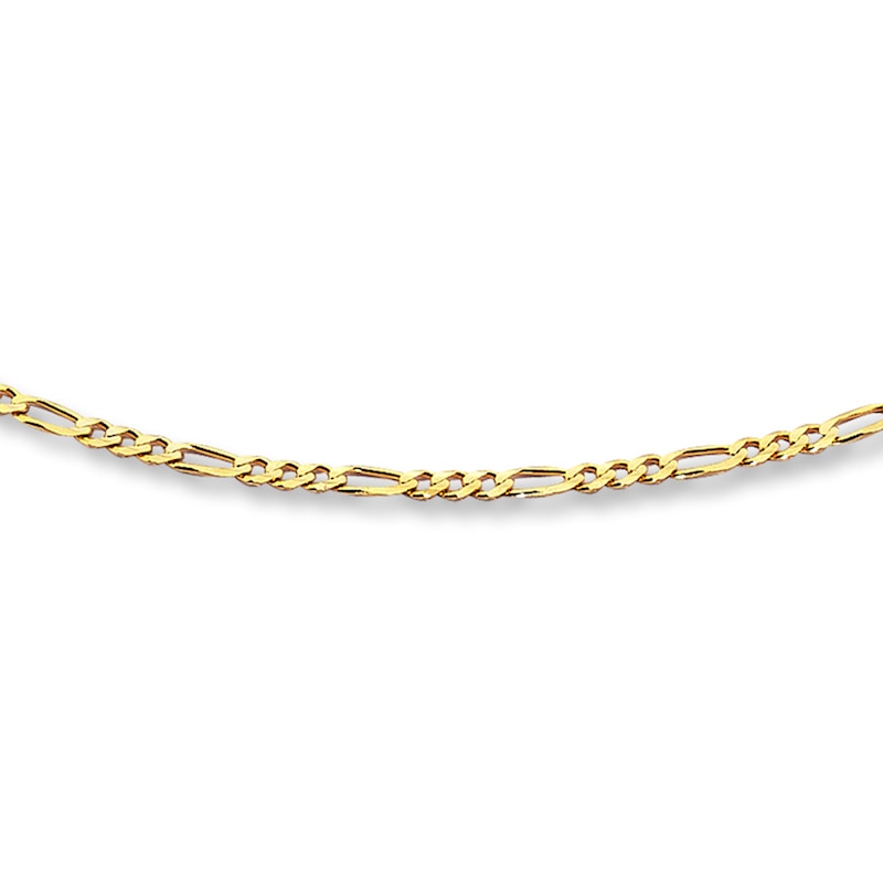 Solid Figaro Link Chain 14K Yellow Gold 20"