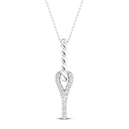 Love + Be Loved Diamond Necklace 1/10 ct tw 10K White Gold 18"