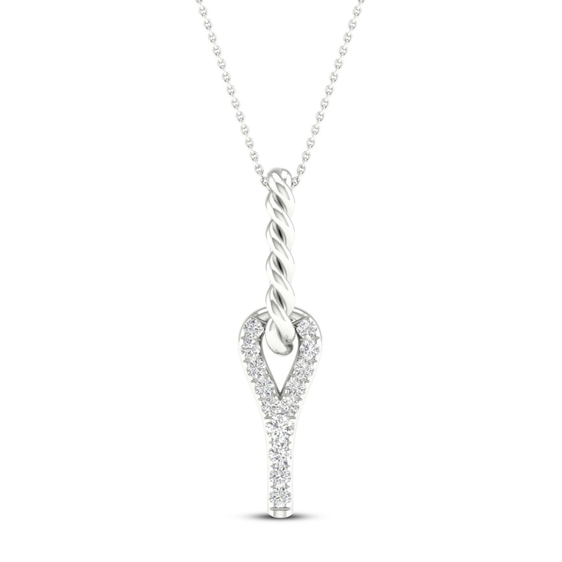 Main Image 1 of Love + Be Loved Diamond Necklace 1/10 ct tw 10K White Gold 18&quot;