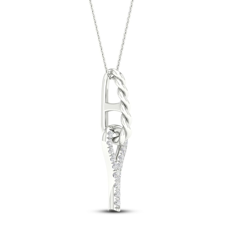 Main Image 3 of Love + Be Loved Diamond Necklace 1/10 ct tw 10K White Gold 18&quot;