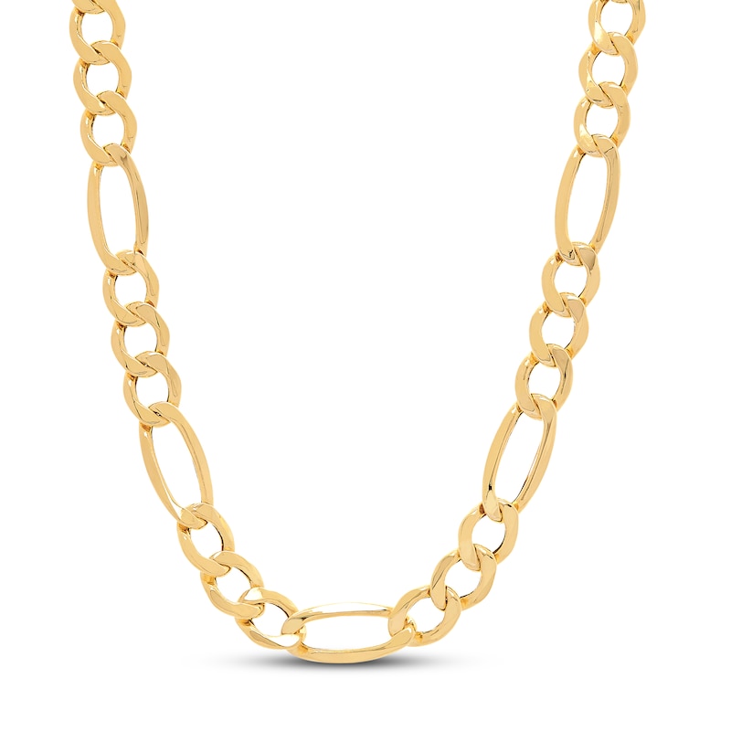 Main Image 1 of Hollow Figaro Link Necklace 14K Yellow Gold 22"