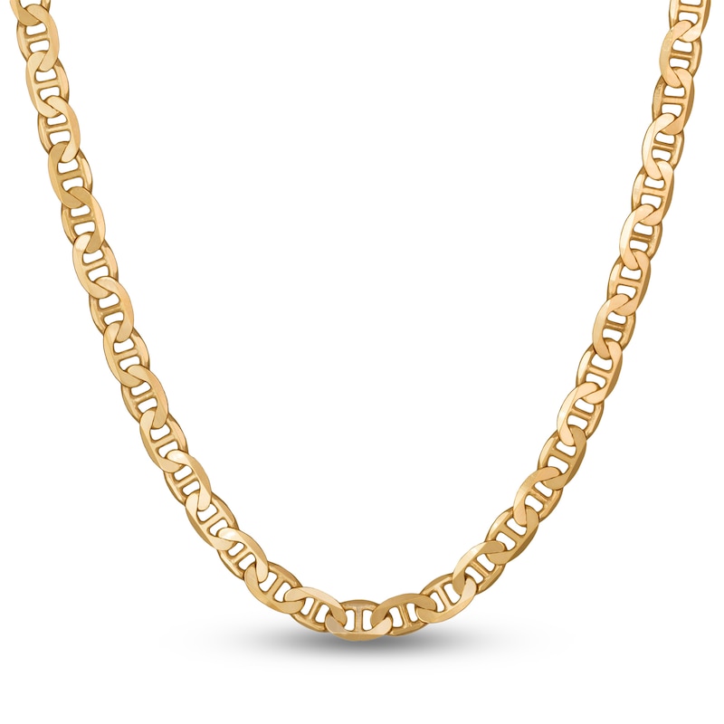 Solid Mariner Link Chain 10K Yellow Gold 24"