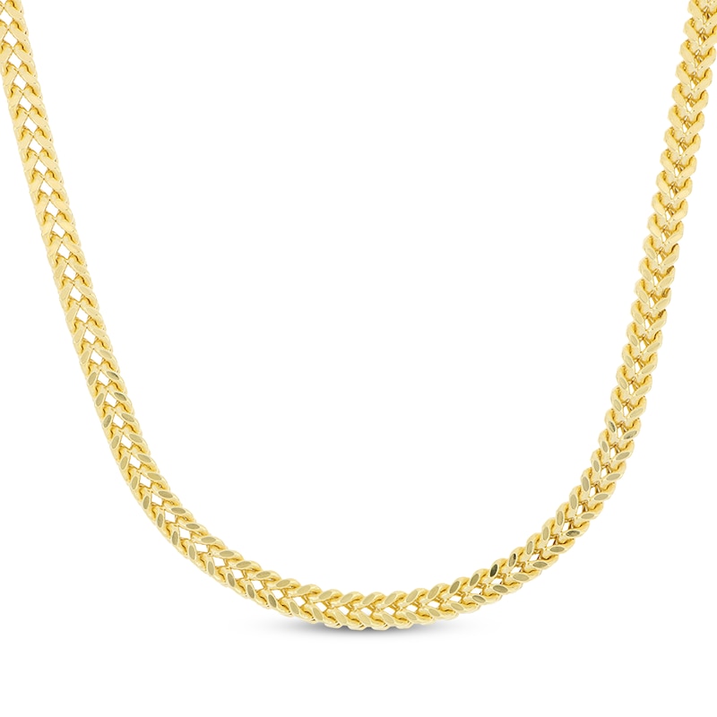 Hollow Franco Necklace 14K Yellow Gold 24"