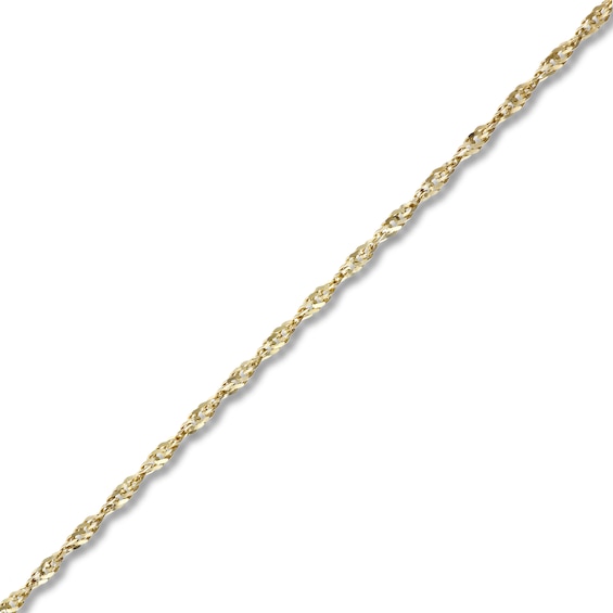 Singapore Chain Necklace Solid 14K Yellow Gold 18"
