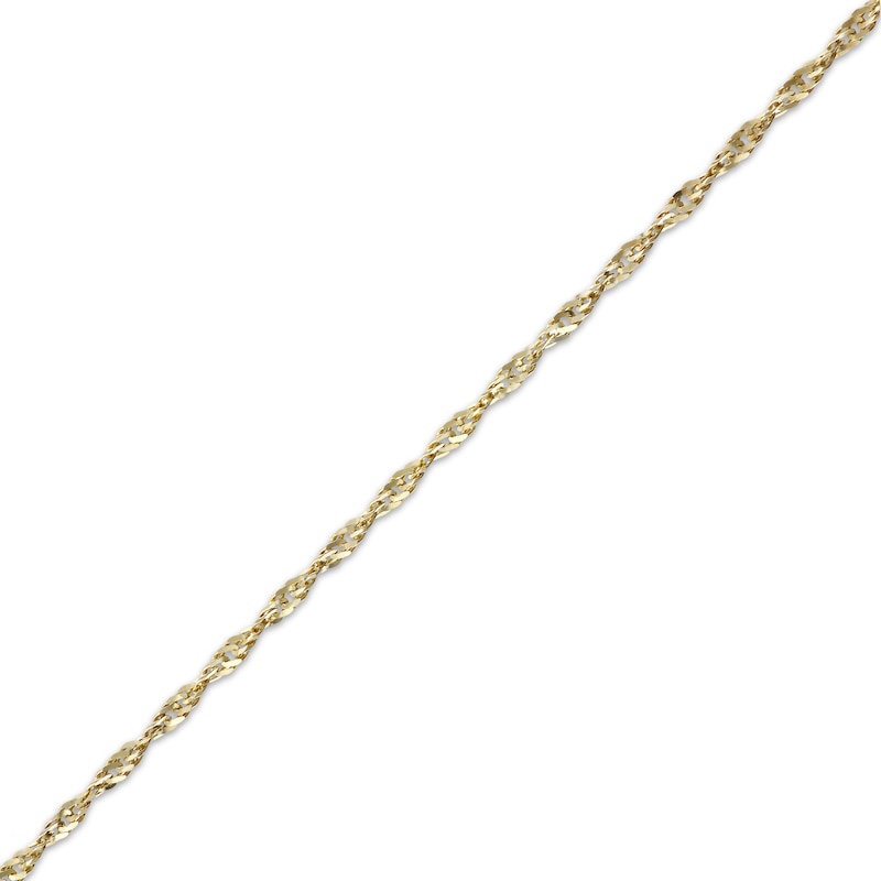 Main Image 2 of Singapore Chain Necklace Solid 14K Yellow Gold 18&quot;