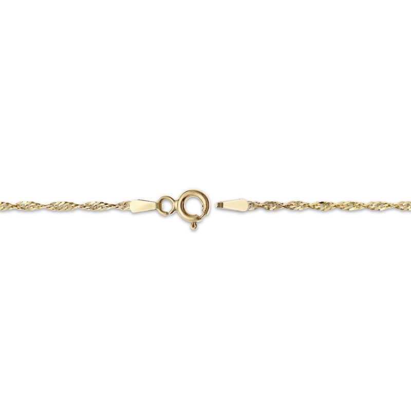 Solid Singapore Chain Necklace 14K Yellow Gold 18"