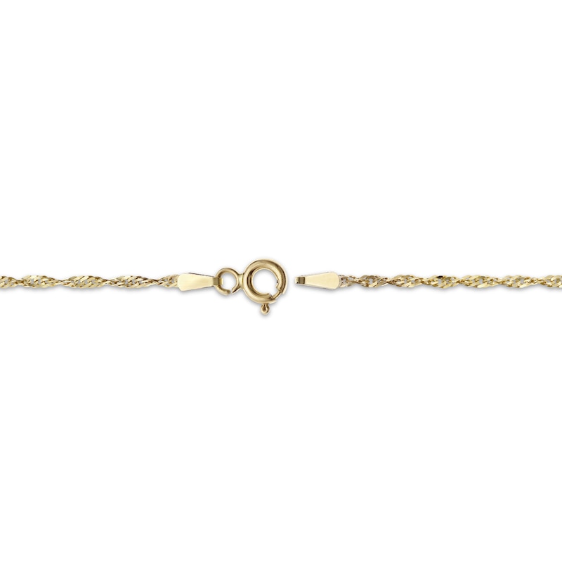 Main Image 3 of Singapore Chain Necklace Solid 14K Yellow Gold 18&quot;