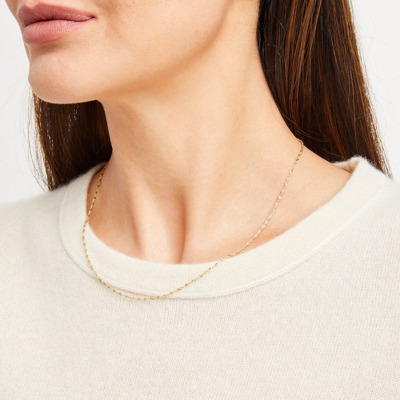 Main Image 4 of Singapore Chain Necklace Solid 14K Yellow Gold 18&quot;