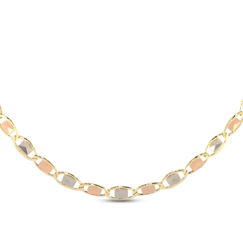 Diamond-Cut Chain Necklace 14K Tri-Tone Gold 18"