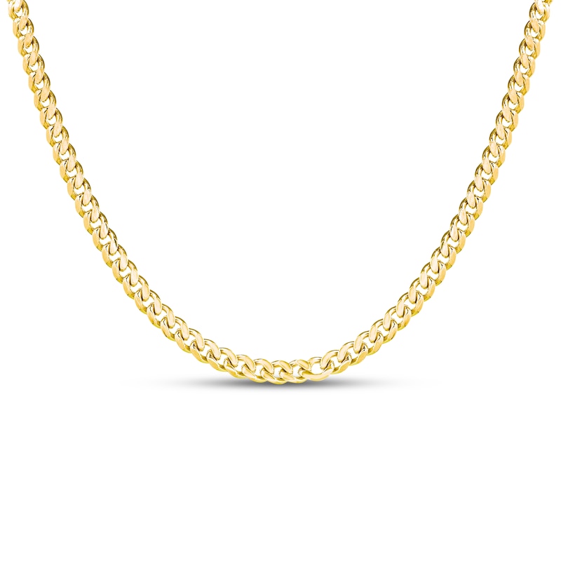 Cuban Curb Chain Necklace 14K Yellow Gold 24" Length