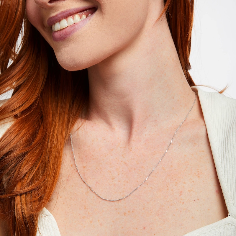 Main Image 4 of Wheat Chain Necklace Solid 14K White Gold 22&quot; Chain