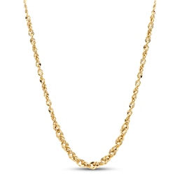 Rope Chain Necklace Hollow 10K Yellow Gold 18"