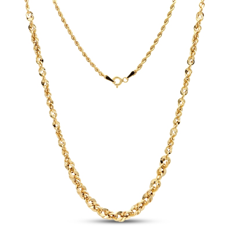 Main Image 2 of Rope Chain Necklace Hollow 10K Yellow Gold 18&quot;