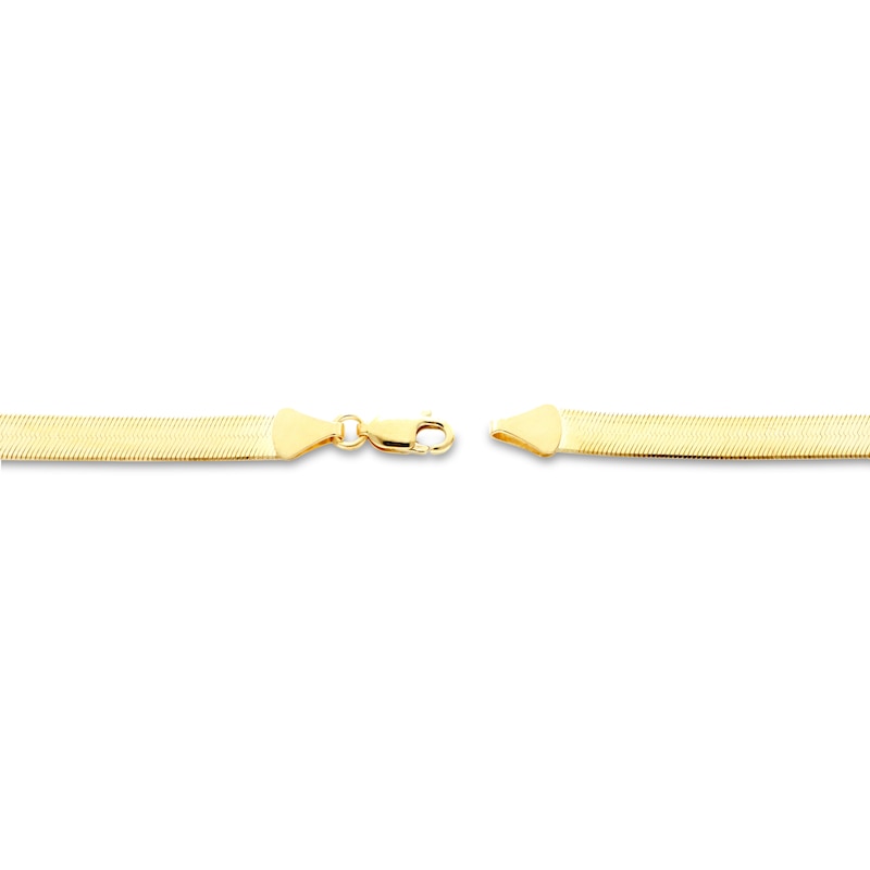 Main Image 2 of Herringbone Chain Necklace Solid 10K Yellow Gold 20&quot;
