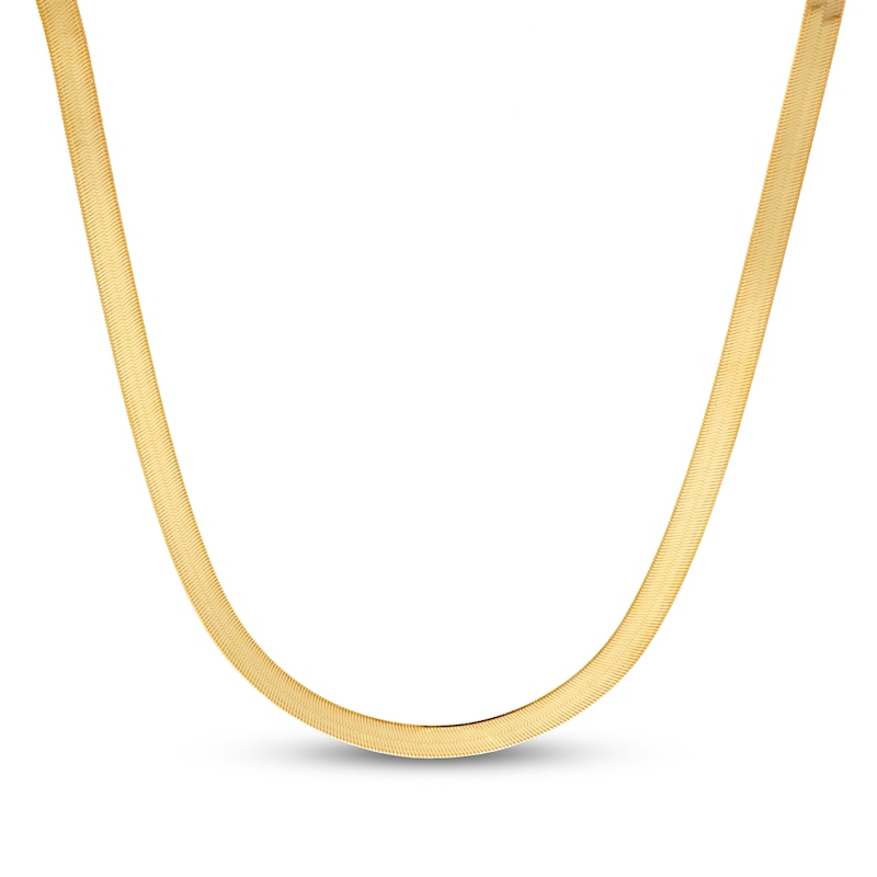 Main Image 3 of Herringbone Chain Necklace Solid 10K Yellow Gold 20&quot;