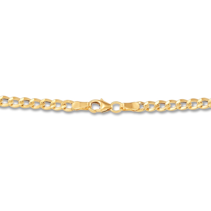 Main Image 2 of Curb Chain Necklace Hollow 14K Yellow Gold 17&quot;