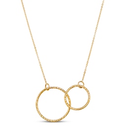 Interlocking Circle Necklace 10K Yellow Gold 18"