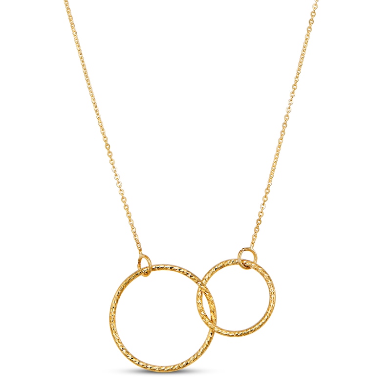 Main Image 1 of Interlocking Circle Necklace 10K Yellow Gold 18&quot;