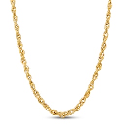 Rope Chain Necklace Hollow 10K Yellow Gold 20"