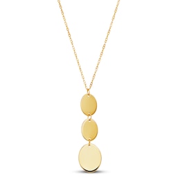 Graduated Oval Necklace 10K Yellow Gold 18"