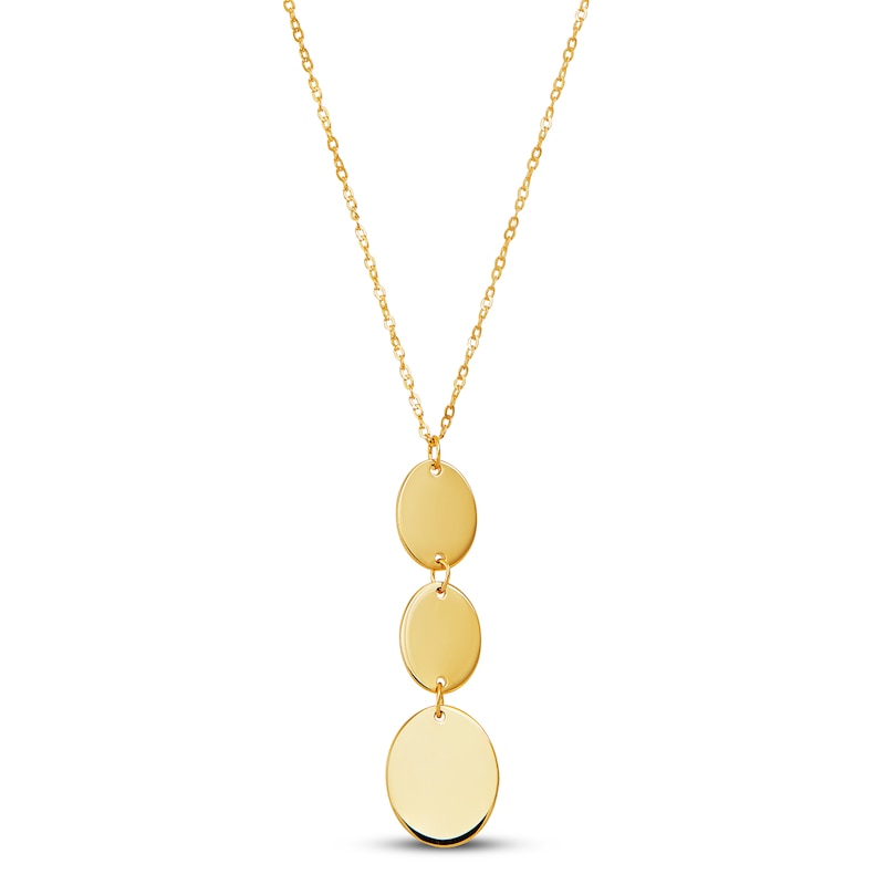 Main Image 1 of Graduated Oval Necklace 10K Yellow Gold 18&quot;