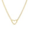 Thumbnail Image 0 of Heart Curb Chain Necklace 10K Yellow Gold 18"