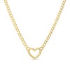 Thumbnail Image 1 of Heart Curb Chain Necklace 10K Yellow Gold 18&quot;