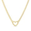 Thumbnail Image 0 of Heart Curb Chain Necklace 10K Yellow Gold 18"