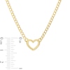 Thumbnail Image 1 of Heart Curb Chain Necklace 10K Yellow Gold 18"