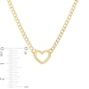 Thumbnail Image 2 of Heart Curb Chain Necklace 10K Yellow Gold 18&quot;