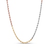 Hollow Rope Chain Necklace 14K Tri-Tone Gold 18"