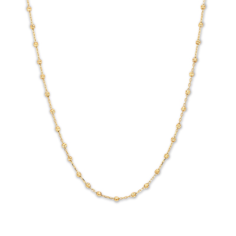 Main Image 1 of Beaded Chain Necklace 10K Yellow Gold 17&quot;
