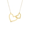 Thumbnail Image 1 of Double Heart Necklace 10K Yellow Gold 16&quot;