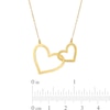 Thumbnail Image 1 of Double Heart Necklace 10K Yellow Gold 16"