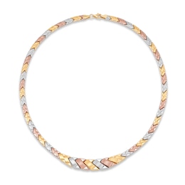 Stampato Necklace 10K Tri-Tone Gold 18"