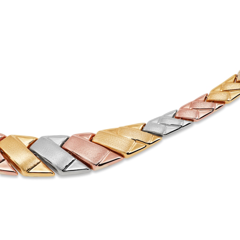 Main Image 2 of Stampato Necklace 10K Tri-Tone Gold 18&quot;