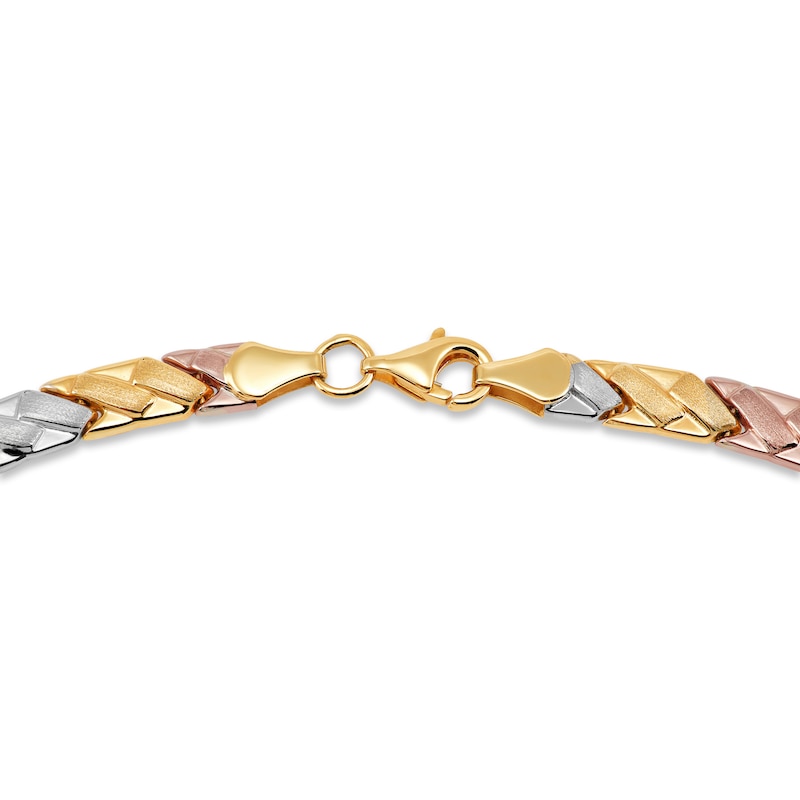 Main Image 3 of Stampato Necklace 10K Tri-Tone Gold 18&quot;