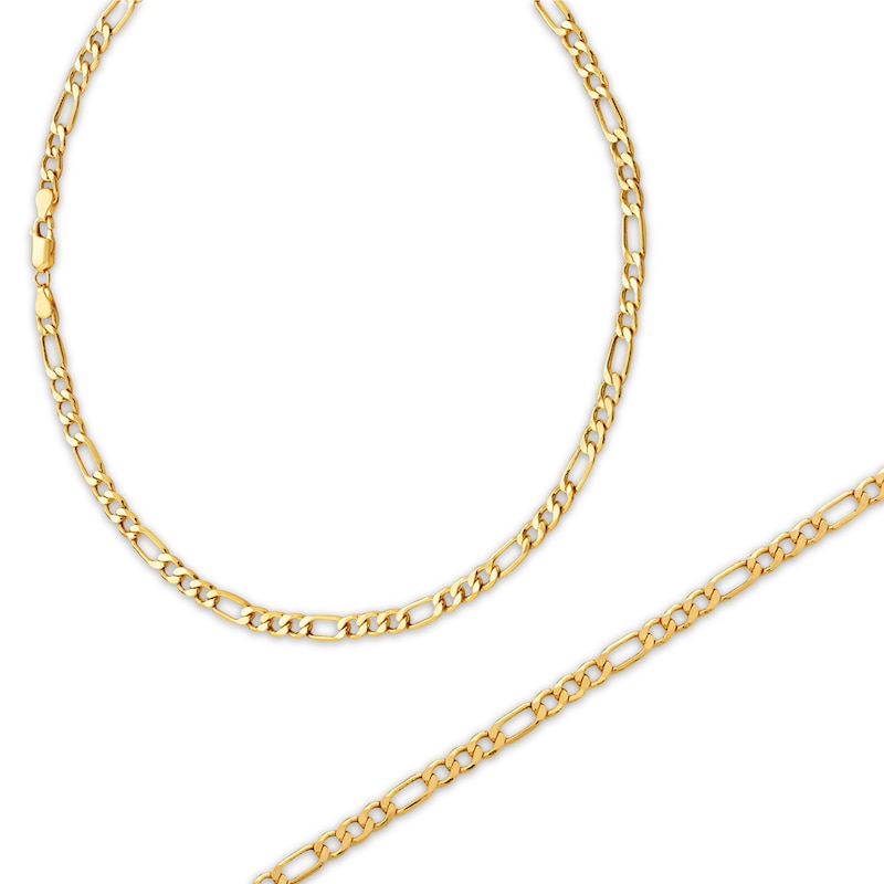 Main Image 1 of Figaro Chain Necklace & Bracelet Boxed Set 10K Yellow Gold